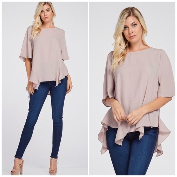 bohostylz Tops - ❗️CLOSING SALE❗️ Nude Bell Sleeve Tunic Top
